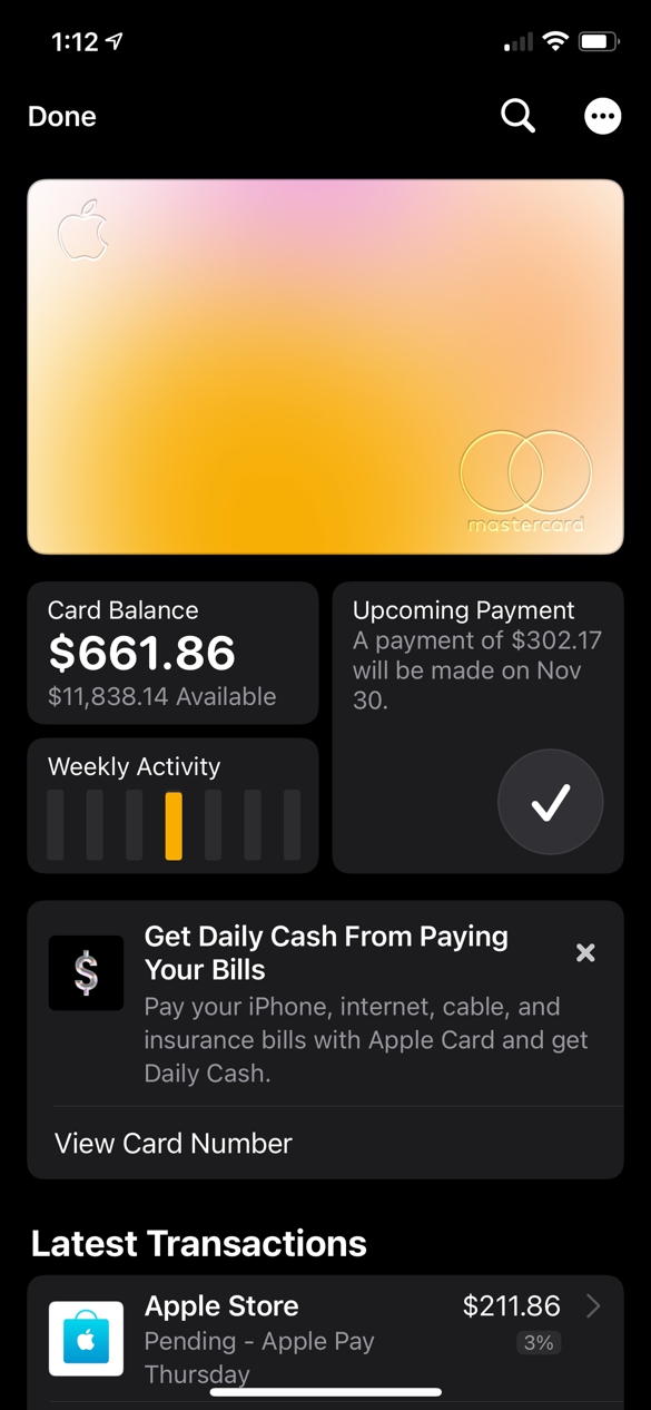 Apple Card is an entire expierence available from the Wallet app.
